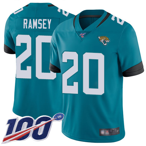 Jacksonville Jaguars #20 Jalen Ramsey Teal Green Alternate Youth Stitched NFL 100th Season Vapor Limited Jersey->youth nfl jersey->Youth Jersey